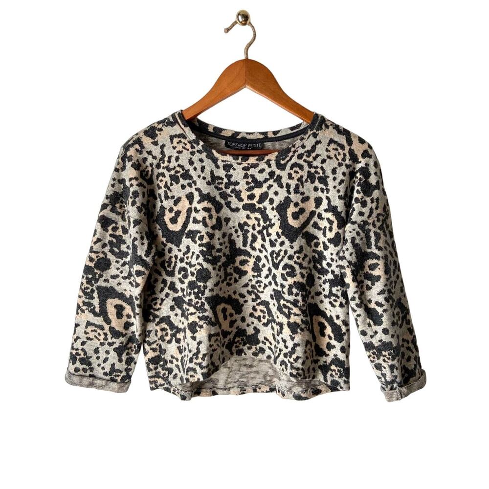 Topshop Leopard Print Sweater Size 2